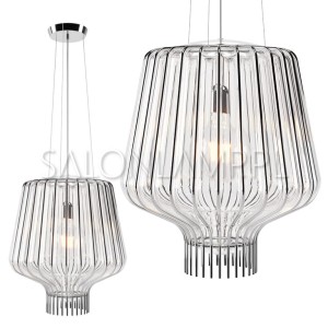 Saya Crystal Chrom 1x100W E27 – 400x450x2000mm – Lampa Wisząca