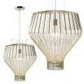 lampa zwieszana do nowoczesnych wnętrz Saya 48cm kryształ złota 100W E27