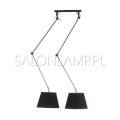 podwójny plafon z regulowanym kątem świecenia Adam 2S  2x60W E27 czarne klosze chromowane ramiona