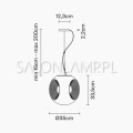 oprawa zwieszana Eyes SP 35cm 100W E27 biała schemat