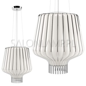 Saya Biała Chrom 1x100W E27 – 400x450x2000mm – Lampa Wisząca