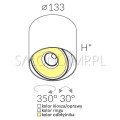 lampa sufitowa do surowych wnętrz Proxa Move NT edge.LED h 145mm schemat