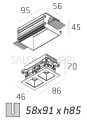 oprawa wpuszczana Dota Trimless 40.2 HP 2x8,5W schemat