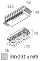 oprawa wpuszczana Dota Trimless 40.3 HP 3x8,5W schemat