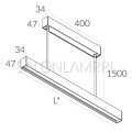 oprawa zwieszana Ray ZW 1694 LED schemat