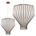 lampa zwieszana do nowoczesnych wnętrz Saya 48cm biała rdzawa 100W E27
