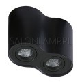 podwójna lampa sufitowa do nowoczesnych wnętrz Rollo 2 czarna 2x50W GU10