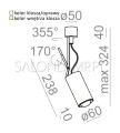 oprawa natynkowa PETPOT LED 230V reflektor 8W soczewka schemat