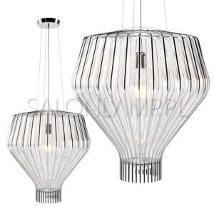 Saya Crystal Chrom 1x100W E27 – 480x510x2000mm – Lampa Wisząca