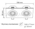 reflektor wpuszczany w sufit obniżony białe Oczko Halogenowe Wpust 11 2x50W GU10 schemat.jpg