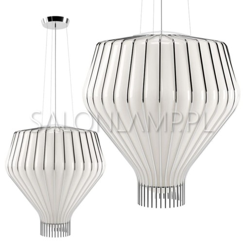 lampa zwieszana do nowoczesnych wnętrz Saya 48cm biały chrom 100W E27