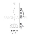 Oryginalna Lampa wisząca szkło murano Diamante SPG ekskluzywna lampa do salonu crystal klosz schemat.jpg