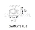 Lampa sufitowa włoska ze szkła murano Diamante PLG modne lampy do salonu szklane plafon do salonu schemat.jpg
