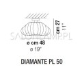 Lampa sufitowa włoska ze szkła murano Diamante PL50 modne lampy do salonu szklane plafon do salonu schemat.jpg