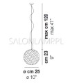 Lampa wisząca kula biała ze szkła murano Rina SP25 lampa zwis do pokoju eleganckie lampy wiszące schemat.jpg
