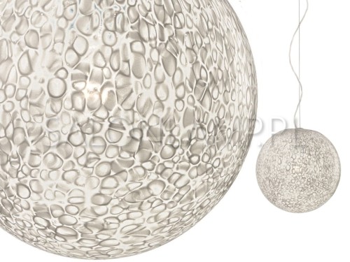 Lampa wisząca kula biała ze szkła murano Rina SP25 lampa zwis do salonu eleganckie lampy wiszące.jpg