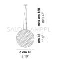 Lampa wisząca kula biała ze szkła Murano Rina SP45 lampa zwis ekskluzywne lampy wiszące schemat.jpg