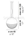 Lampa wisząca włoska Bolle SP45 biała lampy wiszące szkło Murano modne nowoczesne lampy schemat.jpg