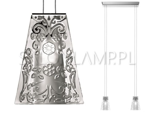 Lampa wisząca kryształ wzór Vicky podwójna Fabbian lampy wiszące nowoczesne.jpg