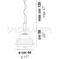 Lampa wisząca szkło Murano Novecento SP M szkło białe nowoczesne oświetlenie włoskie lampy lampa zwis ekskluzywna piękna schemat.jpg