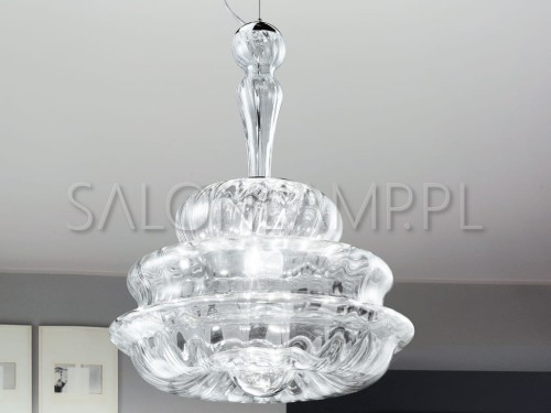 Lampa wisząca szkło Murano Novecento SP M szkło białe nowoczesne oświetlenie włoskie lampy lampa zwis ekskluzywna piękna.jpg