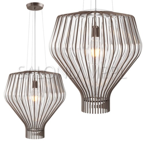 lampa zwieszana do nowoczesnych wnętrz Saya 48cm kryształ rdza 100W E27