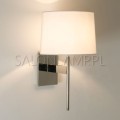 chromowany kinkiet do sypialni San Marino 0941 z beżowym abażurem.jpg