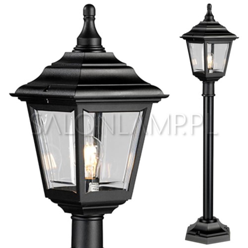 czarny słupek zewnętrzny wodoszczelna latarnia latarenka ogrodowa Kerry Pillar h 116cm IP44.jpg
