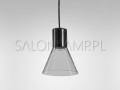 nowoczesna lampa wisząca MODERN GLASS Flared E27 z gładkim kloszem dymionym i z czarną oprawą wokół żarówki.jpg