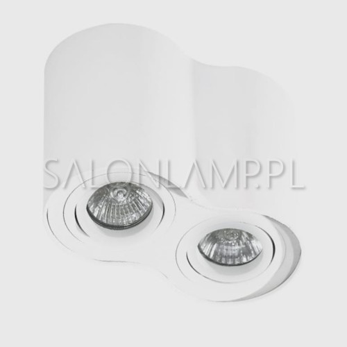 podwójny reflektor natynkowy do nowoczesnych wnętrz Rollo 2 biała 2x50W GU10
