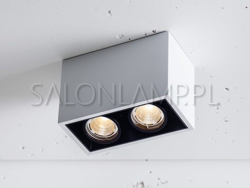 prostokątna biała oprawa natynkowa dwa regulowane reflektory czarnego koloru Solid 110.2 NT LED 2x6,5W.jpg
