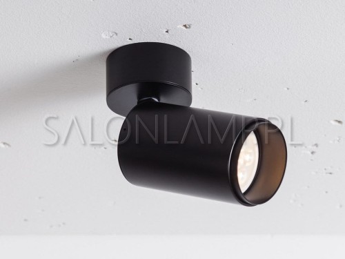 czarna lampa plafon sufitowy cofnięty reflektor w tubie Texo Single Pro NT 50W GU10 do nowoczesnych domów.jpg