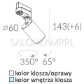 elegancka tuba na szynoprzewodzie reflektor spotlight Texo Single Pro Adoptor 3F 50W GU10 schemat.jpg