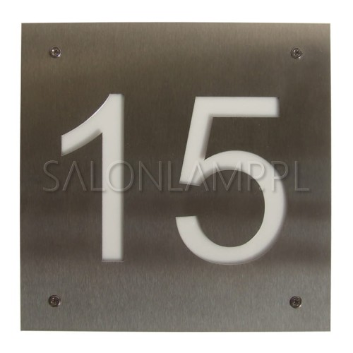 podświetlany kinkiet zewnętrzny ze stali nierdzewnej z dowolnym numerem domu Numero LED.jpg