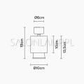 lampa natynkowa Claque h10cm LED 20W biała schemat