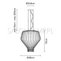 oprawa zwieszana Saya 48cm kryształ rdza 100W E27 schemat