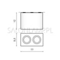 oprawa natynkowa Logo 2 biała 2x50W GU10 schemat