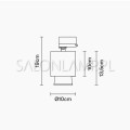 plafon na szynie Claque 3F LED 20W biały schemat