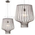 lampa zwieszana do nowoczesnych wnętrz Saya 40cm kryształ rdza 100W E27