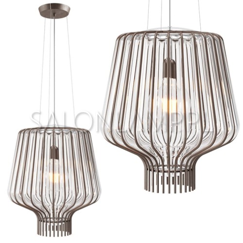 lampa zwieszana do nowoczesnych wnętrz Saya 40cm kryształ rdza 100W E27