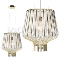 lampa zwieszana do nowoczesnych wnętrz Saya 40cm kryształ złoto 100W E27